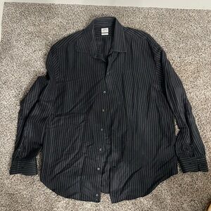 Armani Collezioni Black Pinstripe Shirt